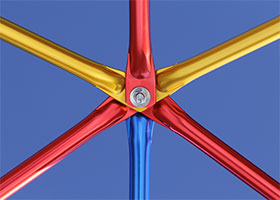 Pole hubs can hold up to 500 lbs